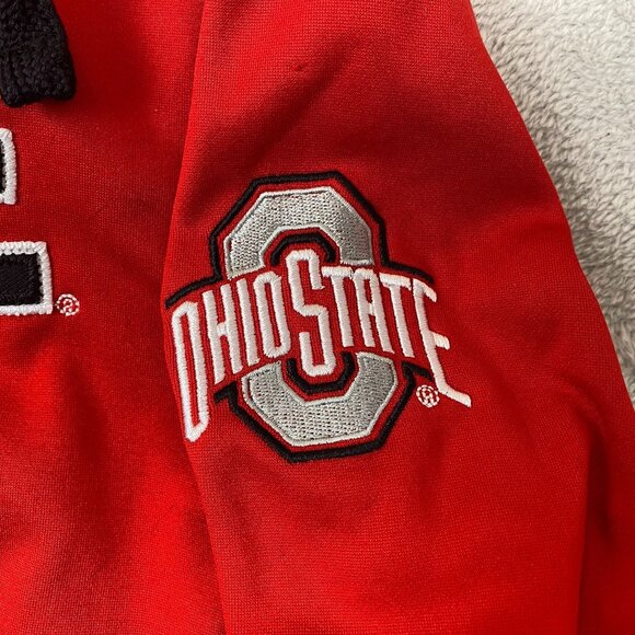 Ohio State Men's Hoodie Sweatshirt M Scarlet & Gray Red Pullover Fleece - Picture 6 of 8